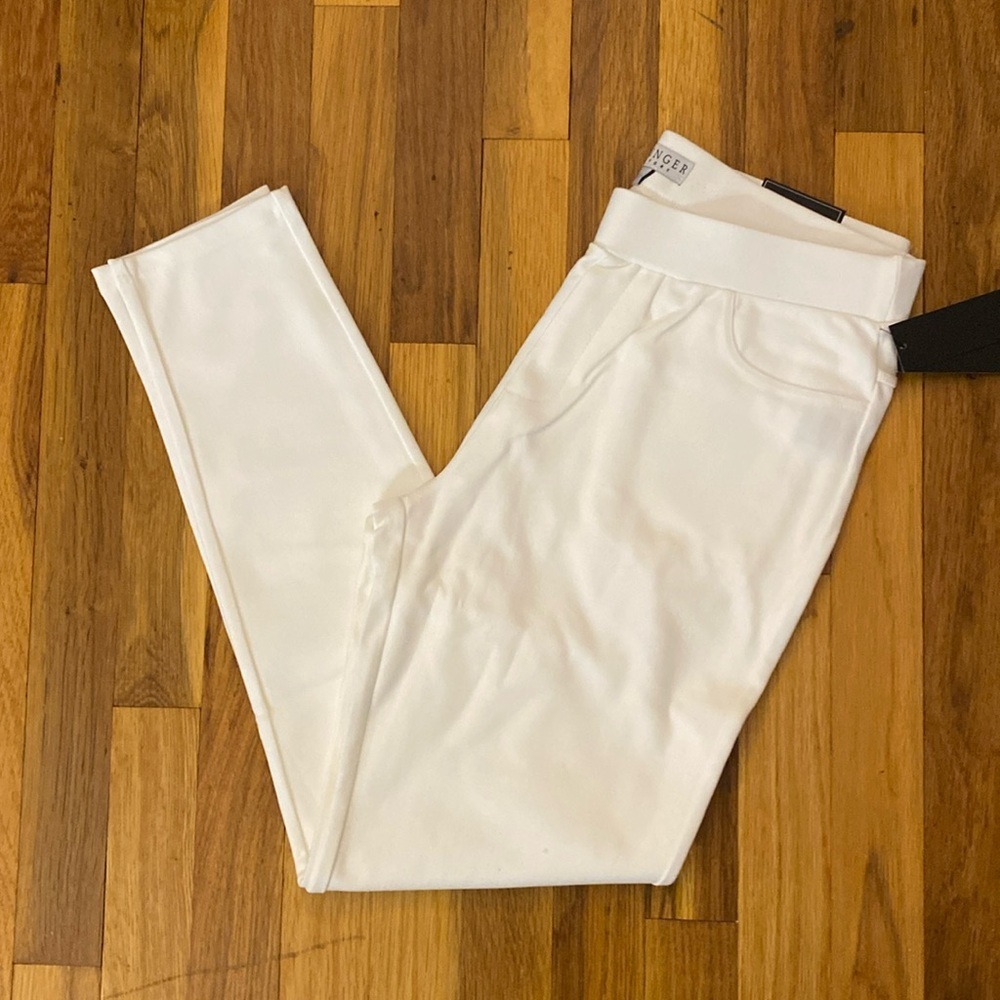 NWT Kay Unger Women’s White Leggings With Pockets Size M